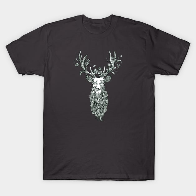 Deer Head. T-Shirt by FanitsaArt